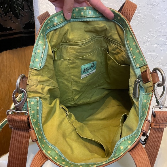 🌻Fossil Key•Per Green Coated Canvas Tote - Picture 8 of 12